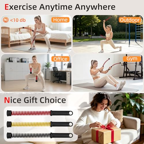 Abahub Weighted Ropeless Battle Rope, Portable Silent Cordless Battle Ropes, Space Saving Home Gym No Battle Ropes with Storage Bag, 2PCS Red - Set B - color: Red