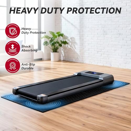 Walking Pad Mat for Carpet, Walking Pad Mat for Hardwood Floors, High Density, 0.2" Thickness, Folable, Floor Protection Mats for Bike, Elliptical, Treadmill - size: 55"L x 24"W x 0.2"Th