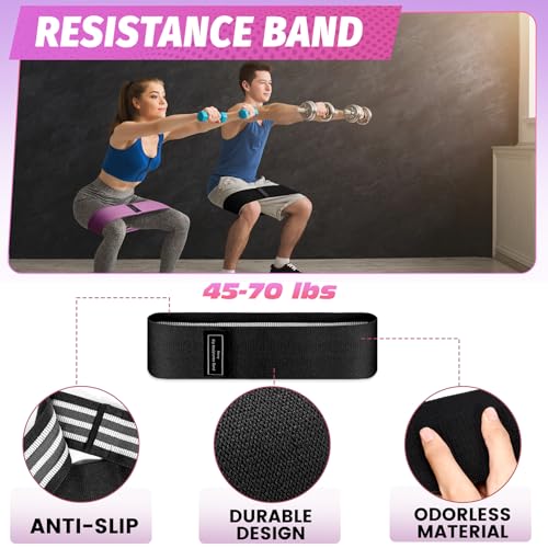 Gym Barbell Pad Set: 7 PCS Gym Equipment Accessories | Hip Thrusts Pad for Squats Ankle Strap for Cable Machine Hip Resistance Band Weight Lifting Strap and Carry Bag - color: Pink