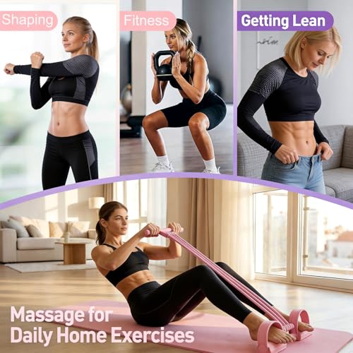 3 in 1 Adjustable Pedal Resistance Band, 8-Tube Natural Latex Tension Rope, Multifunctional Sit-Up Trainer for Full-Body Workout, Fat Loss & Muscle Shaping - color: Pink