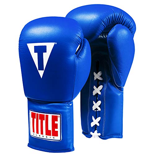 Title Classic Leather Lace Training Gloves 2.0 - Lace Up Boxing Glove, Boxing Competition Gloves, Boxing Sparring Gloves, Boxing Training Gloves, Boxing Bag Gloves, Boxing Gloves - color: Blue, size: 14 oz