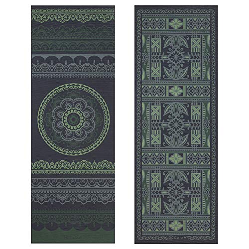 Gaiam Yoga Mat - Premium Print Reversible Extra Thick Non Slip Exercise & Fitness Mat for All Types of Yoga, Pilates & Floor Workouts - color: Boho Folk