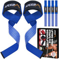 Weight Lifting Straps for Weightlifting, Lifting Wrist Straps Gym, Deadlift Strap, Anti Slip Silicone Weightlifting Strap Men Women Powerlifting, Strength Training - color: Blue, size: 2 Pair