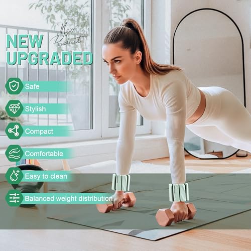 BECOJADDE Ankle Weights Set of 2 (1 lb/2 lb Each) for Women Men Adjustable Wrist Bracelet for Home Gym Weighted Bangles Wristbands Leg Arm Weights for Walking Swimming Running Pilates Yoga Gym - color: Mint Forest, size: 2 Lb Pair (1 Lb Each)