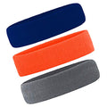3 Pack Men & Women Sports Sweatbands Headbands - color: Gray,Orange,Blue