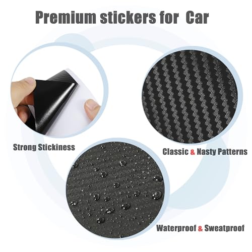 TOMALL Carbon Fiber Door Anti-Kick Pads Stickers, 4pcs Set for Honda Civic 10th (2016-2021) Waterproof Leather Protector Decorations, Easy Installation, Black