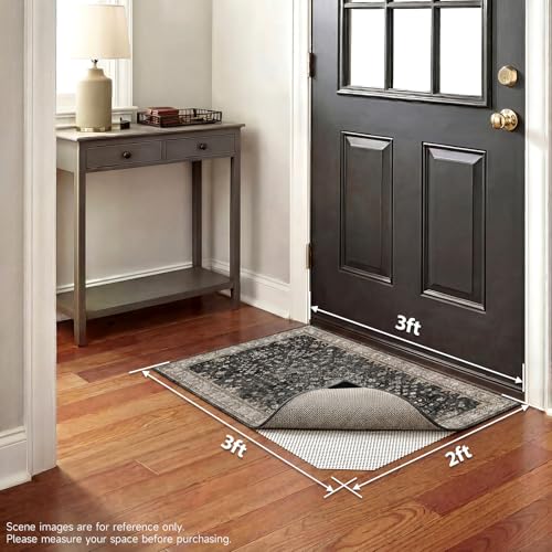 Veken Rug Gripper Pad for Hardwood Floors Tile Floors with 8 Pcs Rug Tape, Thick Cushion Non Slip Rug Pads for Area Rugs, Under Carpet Anti Skid Mat, Keep Your Rugs Safe and in Place, 2x3 Ft - size: 2' x 3' (Rectangular), style: White (Add 8 Rug Grippers)