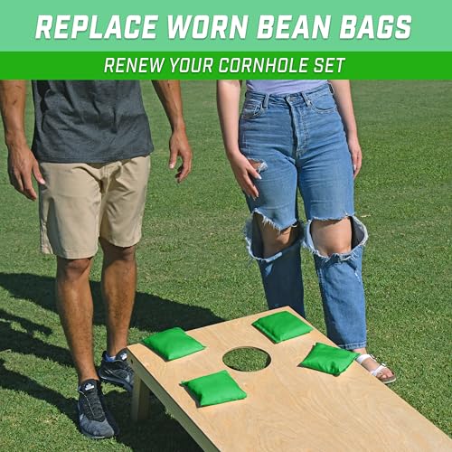 GoSports Classic Cornhole Bean Bags Set of 4-16 Colors Available - Regulation All Weather, Mix and Match - color: Bright Green