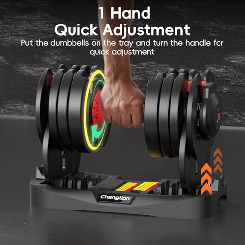 New Upgraded Adjustable Dumbbell Set of 2 (52.5 lbs/25 lbs), 15/9 Weights Dumbbell Set with Safe Locking System, Quick Adjustable Dumbbells For Men and Women Home Gym Workout with Anti-Slip Handle - color: 52.5LB-Pair