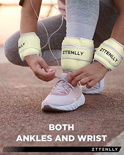 Adjustable Ankle Weights for Women Men and Kids | 1 Pair 5 10 15 18 20 Lbs Leg Wrist Ankle Weight Straps for Yoga, Walking, Running, Aerobics, Gym, Dance, Pilates, Cardio - color: Yellow, size: 5lb(2.5*2)