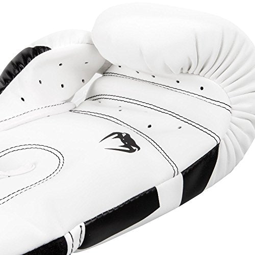 Venum Elite Boxing Gloves - color: White/Black, size: 12-Ounce
