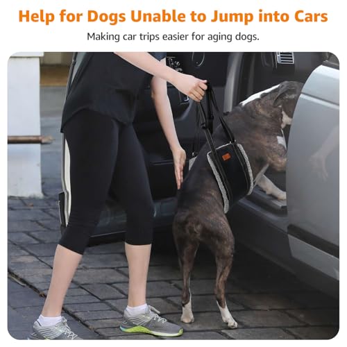 LOOBANI Dog Sling for Large Dogs Hind Leg Support, Portable Dog Lift Harness for Back Legs, Comfortable Leg Support Assistance for Elderly Dogs with Hip, ACL Brace, Senior, Injured - color: Grey&Black, size: X-Large