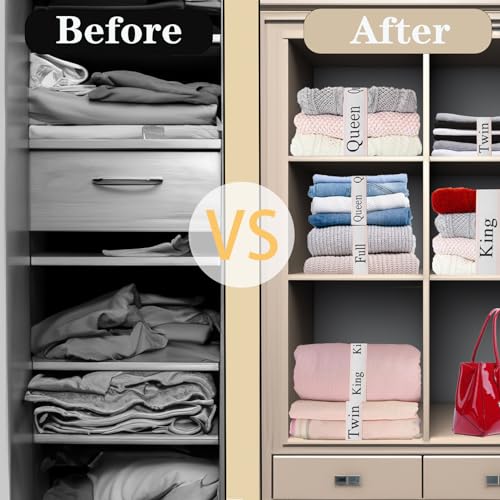 24 Pieces Bed Sheet Organizer Bands, Closet Organization Sheet Straps, Linen Labels Bedding Bands, Elastic Bed Sheet Storage Sheet Keepers （6PcsQueen 6PcsKing 6PcsTwin 6PcsFull） - color: Pink, size: 24PCs (6 Queen & 6 King & 6 Twin & 6 Full)