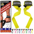 Lifting Straps Wrist Straps for Weightlifting Gym Straps Weight Lifting Deadlift Workout Women Men Dumbbell Straps for Hand RDL Strap Exercise Straps Dead Lift Cotton Neoprene Padded Zeus Power - color: 11-Yellow Silicone