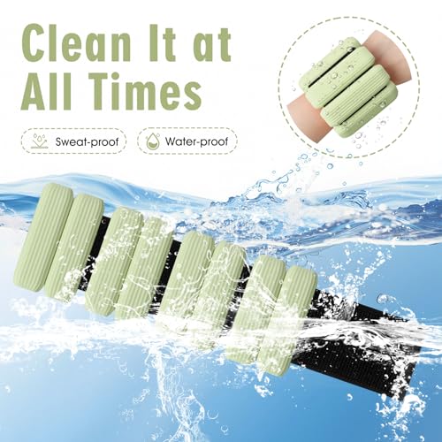 Wrist Weights Set of 2, Wearable Wrist Ankle Weights for Women & Men, Silicone Weighted Bangles Adjustable Arm and Leg Weights for Walking Yoga Pilates Running Dance Gym 2lb - color: Green