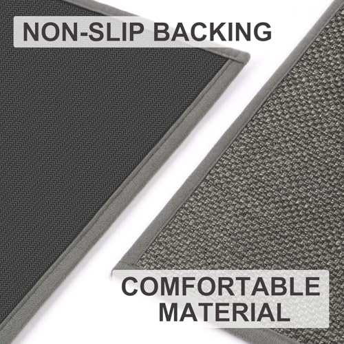 LEKEEPGO Door Mat 17"x29", Non Slip Door Mat Indoor Entrance, Rubber Backing Indoor Door mats Washable Absorbent Low-Profile Doormat Front Entryway Entry Resist Dirt Inside Door Mats, Grey - color: Grey, size: 1'5" X 2'5" (Rectangular)