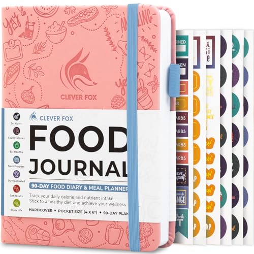 Clever Fox Food Journal Pocket - Daily Food Diary, Meal Planner to Track Calories & Nutrients, Weight Loss Tracker Notebook, 4x5.5” (Light Pink) - color: Light Pink, size: Pocket (4.0'' x 5.5'')