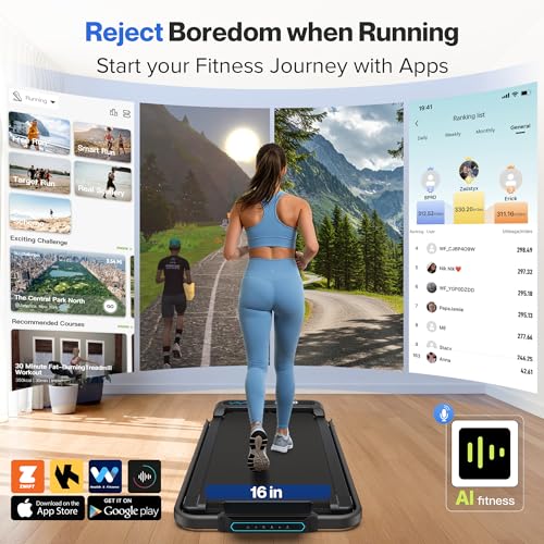 Cardirun Walking Pad with 10% Incline, 4 in 1 Foldable Walking Pad Treadmills with Handle Bar for Home Small Spaces, 3.0HP Portable Quiet Compact Under Desk Treadmill with Low Noise, APP, LED Display
