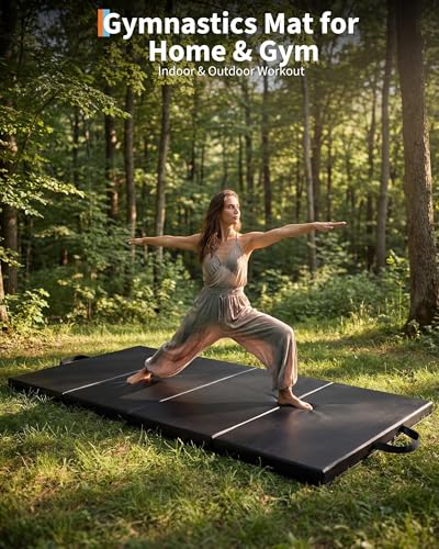 Four-Folding Gymnastics Mat, 6x2or3Ft 2inches Thick Portable Exercise and Tumbling Pad for Home Gym, Pilates, Aerobics and Martial Arts Training - size: 6x2Ft 2inches