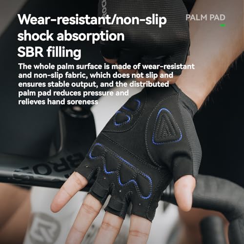 ROCKBROS Cycling Gloves for Men Women Breathable Gel Pad | Reduce Riding Pain, Breathable Mesh Keeps Hands Cool,Fits MTB Hiking Outdoor Work - color: Breathable Half White, size: X-Large