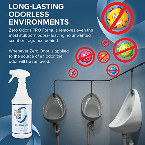 Zero Odor Pro Commercial Strength Odor Eliminator, Room Deodorizer and Air Freshener, Trigger Spray, 32 oz, White/Blue - size: 32 Fl Oz (Pack of 1)