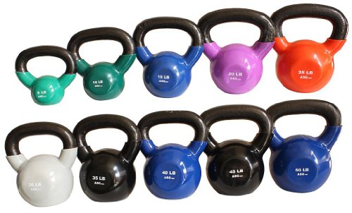 Ader Vinyl Kettlebell 5, 8, 10, 12, 15, 18, 20, 25, 30, 35, 40, 45,50 Lb - size: 5.0 Pounds