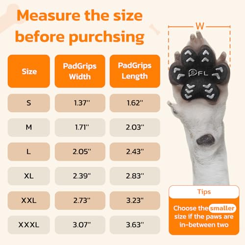 Anti Slip Dog Paw Protector Pads for Senior Dogs, Paw Pads for Dogs Traction, Disposable Self Adhesive Paw Grips for Old Dog on Slippery Hardwood Floor, Black 12 Sets (48pcs) XXL 61-80lbs - size: XXL (61-80lbs)