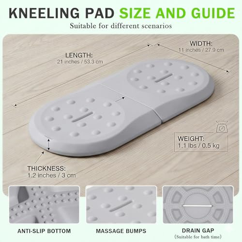 Babylush Foam Waterproof Comfortable Kneeling Pad,Grey,21×11×1.2 in | Soft Material,Anti-slip,Easy to Clean,Portable,Foldable,Gardening,Baby Bathing,Exercise,Yoga,Workout,Pilates - color: Dark Grey