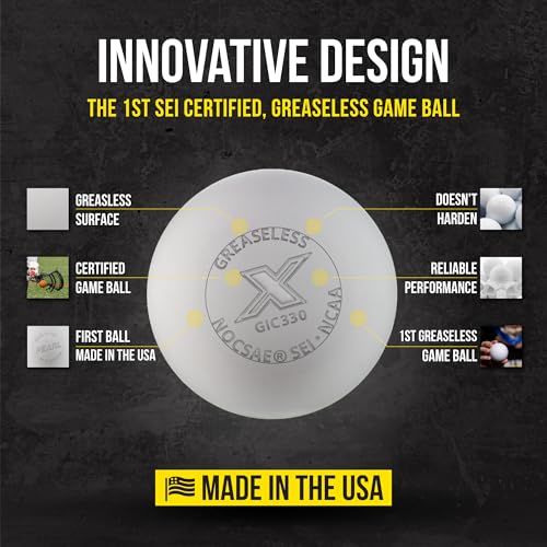PEARL X Greaseless Lacrosse Balls by Guardian Innovations - Official Ball of NCAA Championships - Meets NOCSAE Standards and SEI/NCAA Certified - color: White, size: 100 Pack
