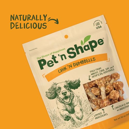 Pet 'n Shape Chik 'n Rice Dumbbells - Natural Dog Treats, Chicken, 1 Pound - size: 1 Pound (Pack of 1)