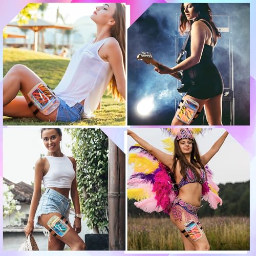 Carnival Thigh Bag Holographic Thigh Pack with Adjustable Strap Leg Harness for Women Iridescent Hiking Travel Pack (Multicolor) - color: Multicolor, style: Leg Bag