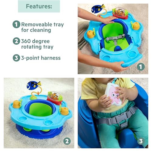 Bright Starts Disney Baby Finding Nemo SuperSeat, Fun Baby Seat for Sitting Up, Playtime, and Meals, Ages 4 Months to 4 Years, Blue - color: Finding Nemo