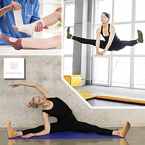 unenow Non Slip Grip Yoga Socks for Women with Cushion for Pilates, Barre, Home - color: 3 Pairs-yellow/Light Purple/Green