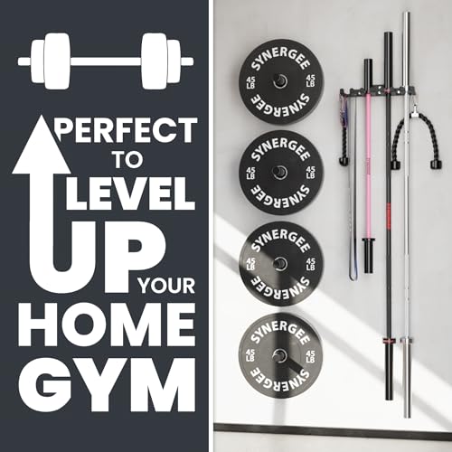 Synergee Wall Mounted Barbell Holder – Heavy Duty Gym Accessory Rack - color: g) 7 Bracket