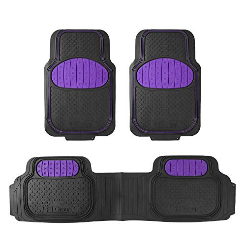 FH Group Car Floor Mats - Heavy-Duty Rubber Floor Mats for Cars, Universal Fit Full Set, Trimmable Automotive Floor Mats, ClimaProof Floor Mats For Most Sedan, SUV, Truck Floor Mats Purple - color: Purple