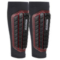Shin Guards Soccer Kids Youth, Adult Shin Guards with Honeycomb Padding，Breathable & Anti-Slip Calf Compression Sleeves - color: Black Red, size: 3X-Small