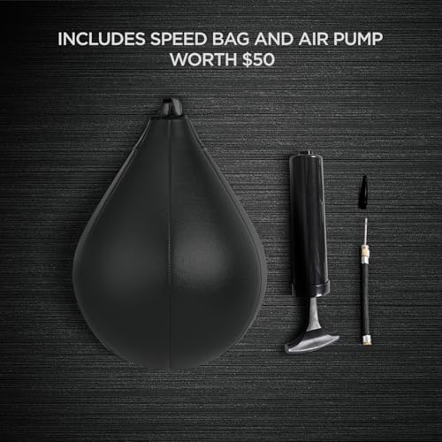 Speed Bag Platform Speed Bag Stand for Boxing Punching Practice Includes Height Adjustable Mount Speedbag and Air Pump 360° Swivel 24 Inch Board