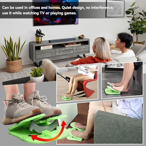 Mini Stepper Trainer, Reinforced Nylon Foot Stepper Exercise Machine Quiet Stair Stepper Foldable Leg Exerciser Peddle for Home Office - color: Green