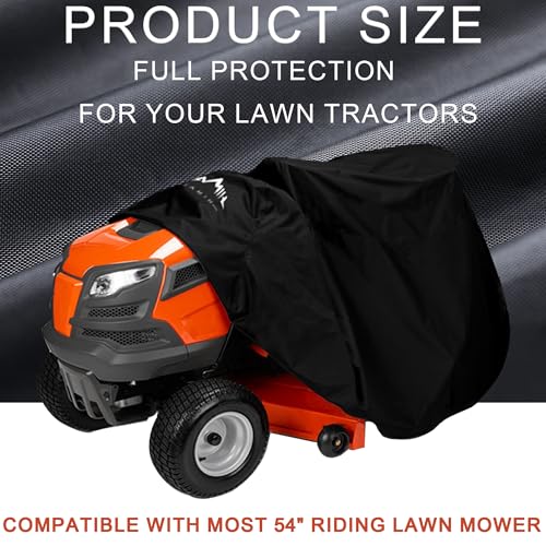 Himal Outdoors Riding Lawn Mower Cover,Heavy Duty 420D to 54" | Waterproof,Tractor Decks up,Windproof Buckles,Velcro Design,Turn Mower Cover,Outdoor Storage