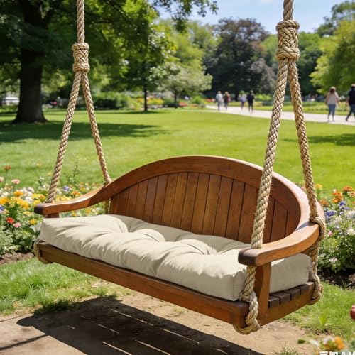Tudomro Beige Waterproof Outdoor Bench Cushion 42x16x4 Inch Patio Furniture Cushion Mat for Outdoor/Indoor Extra Thick Lounge Bench Mat for Beach Lawn Garden - color: Beige