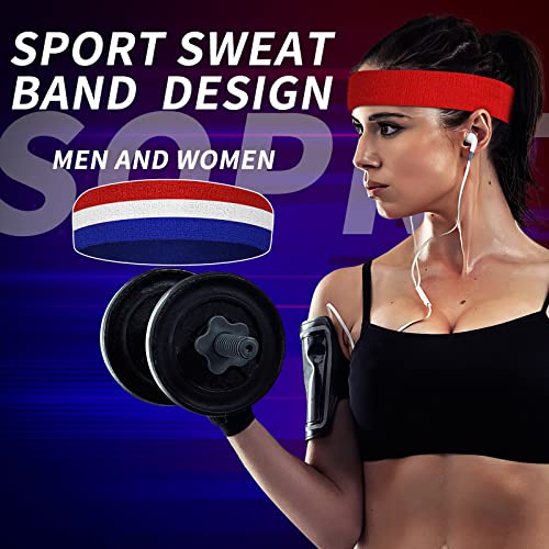 ChezMax 6PCS Moisture Wicking Headbands and Sweatbands for Men's Sports, Tennis, Basketball, Running, Working, Gym