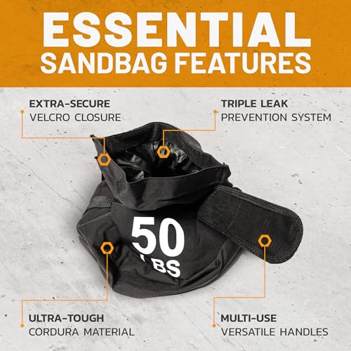 Strongman Sandbag for Working Out [Bells of Steel] Fitness Sand Bag Sacks, Commercial and Home Gym Sand Bags for Weight Training with Handles for Workout - style: 200 lb