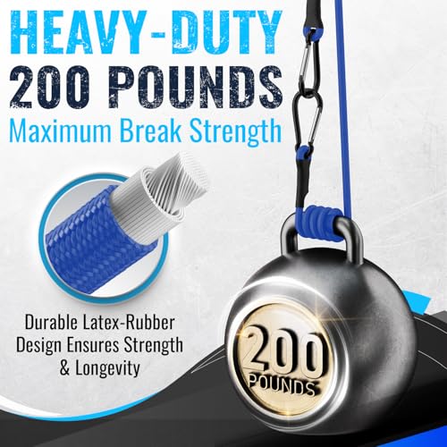 GOEASY0312 12" 18" 24" Bungee Cords with Hooks Heavy Duty 6pcs (Blue) | 12", 18", 24" UV Resistant Bungee Cords with Carabiner Hooks for Outdoors, 200 LBS Max Break Strength - 6PCS (Blue) - color: Blue