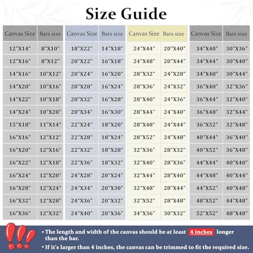 DIY Solid Wood Canvas Frame Kit with Stretch Bar - Customized Wooden Art Frames for Paintings - Easy-to-Build Canvas Stretching System - Wall Art & Oil Painting Accessories (10" x 12") - size: 10" x 12"