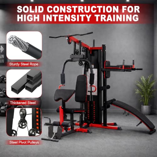 Home Gym System Workout Station, Smith Machine & Leg Press – Multifunctional All-in-One for Full Body Strength Training - size: LX-900