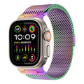 Milanese Loop Compatible with Apple Watch Ultra 3/2/1 Band 49mm 46mm 45mm 44mm 42mm, Magnetic Stainless Steel Strap Bands for iWatch Ultra SE 3/2/1 Series 11 10 9 8 7 6 5 4 3 2 1 Men, Colorful - color: Colorful