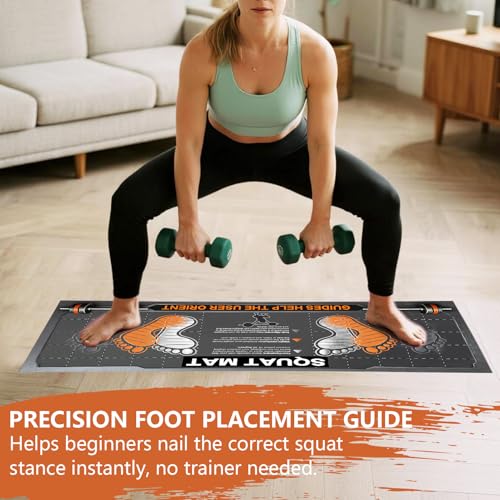 Non-Slip Squat Mat with Foot Position, Anti Slip Training Mat, Professional-Grade Exercise Mat Perfect for Squats, Squat Pads Can Activate Muscles, Versatility and Safety for Home Fitness Enthusiasts 31.5'' X 13.8'' - color: Gray