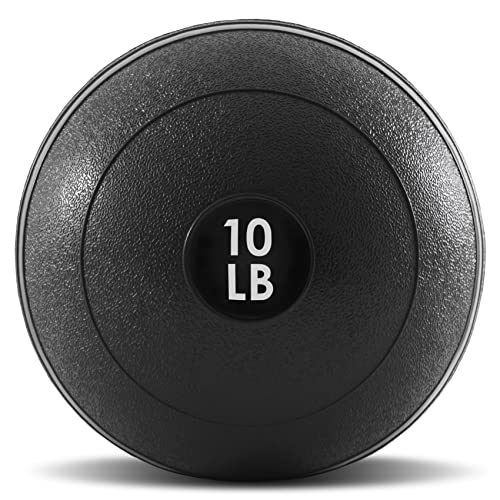 ProsourceFit Slam Medicine Balls 5, 10, 15, 20, 25, 30, 50lbs Smooth and Tread Textured Grip Dead Weight Balls for Strength and Conditioning Exercises, Cardio and Core Workouts - color: Classic - Black, size: 10 LB