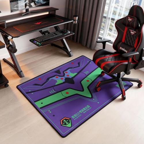 Office Chair Mat | Non-Slip Hard Floor Chair Mat 35"×47" | Evangelion Unit-01 Mech Inspired Design by TREASURE CASE - color: Unit-01