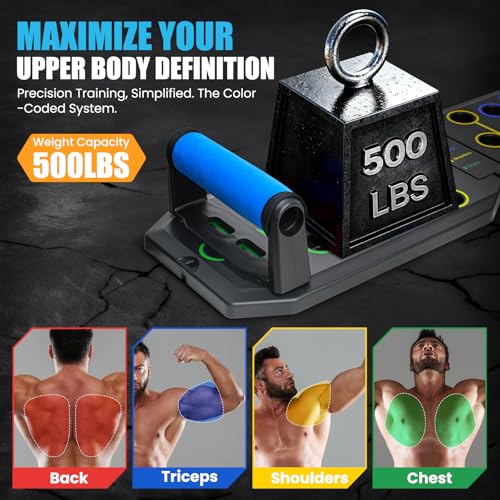 Portable Push Up Board - 20 in 1 Foldable Pushup Board Fitness | Push Up Bar at Home Gym - Strength Training Equipment for Men and Women